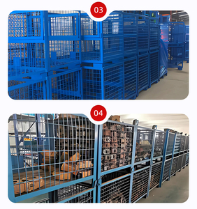 Wire Mesh Metal Galvanized Stackable <strong>Pallet</strong> <strong>Storage</strong> <strong>Container</strong> Wire Mesh <strong>Container</strong> Stackable Metal Warehouse <strong>Storage</strong> Cage - Product Image 5