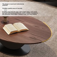 Ensemble de table basse au design rétro mi-siècle de couleur noyer pour la maison salon petit appartement table basse en bois massif