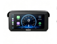 Caméra de tableau de bord pour moto Aoocci C6 Pro, nouveau modèle, avec GPS, CarPlay sans fil, Android Auto, TPMS avant et arrière, antivol pour moto