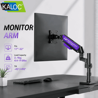 Support d'écran Kaloc pour moniteur, fixation simple au bureau, 17-32 pouces, mouvement complet, ressort à gaz réglable, support VESA, bras pour 75x75 100x100