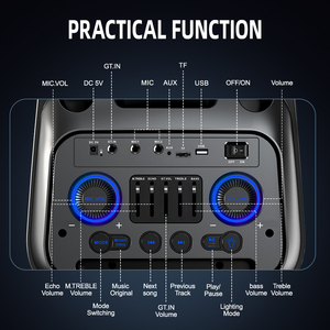 SING-EZQS52201X ลำโพงซับวูฟเฟอร์ BT <span class=keywords><strong>คาราโอเกะ</strong></span>กลางแจ้งพร้อมที่วางโทรศัพท์เหมาะสำหรับงานปาร์ตี้มีในสต็อกโรงงาน - Product Image 3