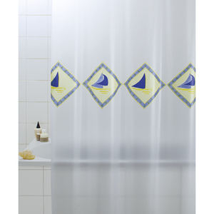 Rideau de douche moderne imprimé en 3D, simple face, 120x200cm, en tissu polyester imperméable, impression numérique, avec crochets Horizon - Product Image 2