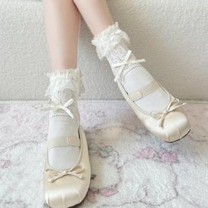 Calcetines <span class=keywords><strong>de</strong></span> Encaje Finos <span class=keywords><strong>de</strong></span> Verano Estilo Lolita con Lazo, Calcetines Cortos Antideslizantes <span class=keywords><strong>de</strong></span> Nailon Tejido para Mujer, Estilo Y2K - Product Image 6