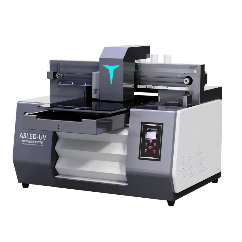High Resolution Mini Digital UV Printer A3 UV Flatbed Printer Lingya A3 Desktop Inkjet Printer for Label Sticker Printing