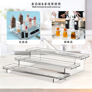 Kitchen Seasoning Clear <strong>Ladder</strong> Shelf Acrylic Three-layer Tabletop Cosmetics Makeup Rack Holder Organization Kitchen <strong>Storage</strong> - Product Image 2