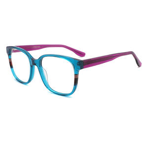 Lunettes de vue sans correction pour femme, monture carrée transfrontalière, patchwork, color blocking, style minimaliste, monture complète, verres plats - Product Image 1