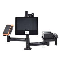 Support multifonction professionnel pour 2 écrans + terminal de point de vente + scanner + imprimante