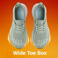 Chaussures d'entraînement à coupe large Plate-forme antidérapante Pieds extra larges Soutien de la voûte plantaire Chaussures respirantes à bout large avec semelle en plaque de fibre de carbone
