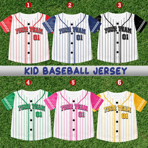 Camisetas de béisbol juveniles personalizadas para fanáticos del softbol, ropa deportiva para niños con número de nombre de equipo de club personalizado, patrón en blanco - Product Image 2