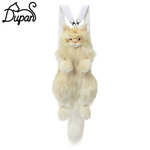Boneka Kucing <span class=keywords><strong>Maine</strong></span> <span class=keywords><strong>Coon</strong></span> Warna Emas Muda DUPAN, Mainan Simulasi Kucing dengan Ritsleting Tersembunyi, Isi Kapas PP, Unisex, Bentuk Kucing Realistis, Tas Ransel - Product Image 1
