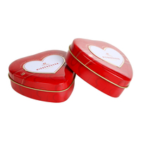 Boîte en métal rouge durable en forme de cœur pour la Saint-Valentin, avec doublure dorée, en matériaux recyclés, pour chocolats, biscuits, chewing-gums, aliments en conserve