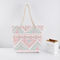 Conjunto de Bolso Tote de Lona y Sombrero Panamá, Nuevo Diseño 2024, Moda Femenina, Primavera Verano, Bolso de Playa Portátil con Cierre