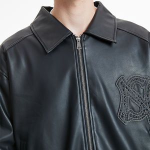 Мужская кожаная толстовка с капюшоном - Product Image 2