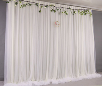 Rideau en tissu de gaze, 1 pièce, pour arrière-plan de mariage, fenêtre d'hôtel