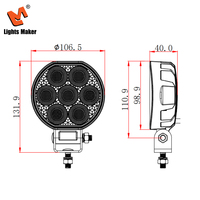Projecteur de travail LED 63W, rond 4,5 pouces, faisceau large, 5000LM, étanche IP68, tout-terrain 4x4, 9-30V, boîtier en aluminium, 6000K, 7 LED