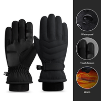 Gants épais doublés imperméables et chauds, résistants au froid, pour hommes, femmes, ski, coupe-vent, moto