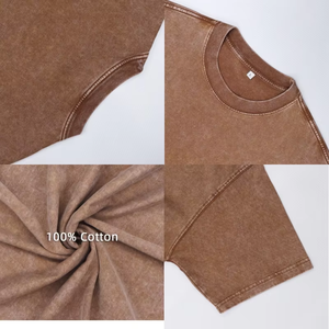 TKAN198 fabricante de alta calidad 100% algodón personalizado camiseta hombres ácido lavado de gran tamaño Vintage lavado Casual Streetwear camiseta - Product Image 4