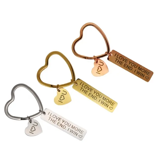 2024 Tanai ready to ship wholesale of various colors of heart shaped key rings high-quality metal key rings flat chain rings
