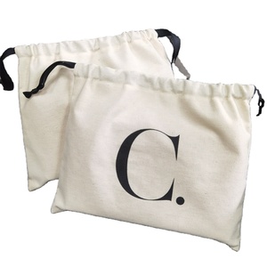Chuanghua Eco Friendly Custom Logo Gift Drawstring Canvas Cotton Double <b>String</b> Handles Packaging Drawstring Pouch <b>Bag</b> - Product Image 1