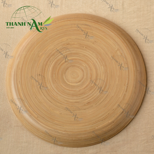 Bandeja de bambú hilada redonda ecológica recién llegada, Bandejas para servir para cocina y Hotel, diseño personalizado OEM - Product Image 3