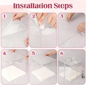 Wholesale Tall Transparent Plastic clear <b>Cake</b> Packaging <b>Box</b> square <b>Wedding</b> Pop Bakery <b>Cake</b> Display <b>Box</b> - Product Image 5
