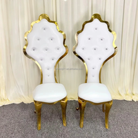 Fauteuil Trône Haut de Gamme en Acier Inoxydable pour Location Événementielle, Chaise de Salle à Manger de Luxe pour Mariages et Banquets, Vente en Gros