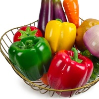Poivrons artificiels Faux poivrons colorés végétariens pour la décoration, légumes décoratifs, poivrons rouges verts et jaunes