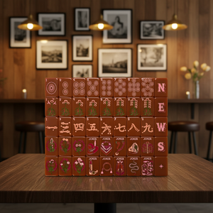 Ensemble de Mahjong pliable moderne américain en acrylique gravé en profondeur, 160 pièces, rouge, modèle Bespoke Wild Mare Saddlefire <span class=keywords><strong>Grand</strong></span> Frontier Heritage - Product Image 1