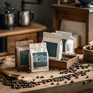 Túi đựng cà phê đáy phẳng có van, chất liệu giấy bạc nhôm mờ, in logo tùy chỉnh, nhãn hiệu riêng, 250g 500g 12oz - Product Image 1