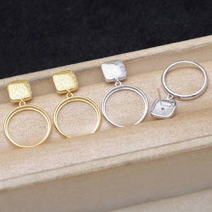 Support de boucles d'oreilles carré Ma Bei, plaqué or 18 carats brossé, 16,5-16,7 mm, composants de bijoux pour accessoires de perles DIY - Product Image 5