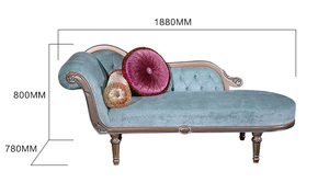 Mobili classici soggiorno Chaise Lounge tessuto di velluto legno Royal per interni soggiorno Chaise Lounge Chair - Product Image 6