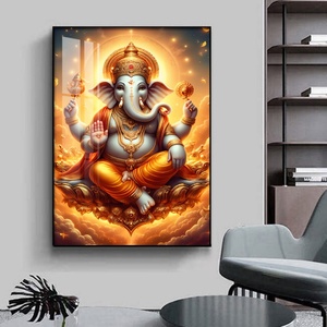 Lámpara LED de Pared con Diseño Moderno para Decoración del Hogar, Pintura en Porcelana de Cristal, Personalizable para Hoteles, Impresión HD, Pintura de Elefante Divino - Product Image 6