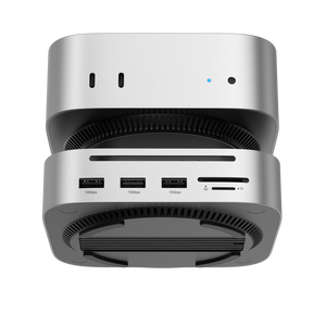 Support en aluminium double 10Gbps SSD 4K 240Hz PD100W Type C <span class=keywords><strong>Audio</strong></span> Docking Station Hard Drive Enclosure USB-C <span class=keywords><strong>Hub</strong></span> pour Mac Mini M4 - Product Image 1