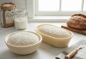 ตะกร้าหวายสำหรับพักแป้งขนมปังทรงกลม ขนาด 32x11 ซม. ยี่ห้อ Easy Clean ผลิตจากพลาสติกต้านเชื้อแบคทีเรีย เหมาะสำหรับร้านกาแฟและช่างทำขนมปังมืออาชีพ - Product Image 4