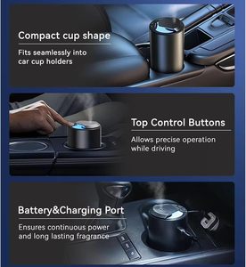 Custom Logo Luxury Waterless Car Scent <b>Diffuser</b> USB Rechargeable Battery Essential <b>Oil</b> <b>Diffuser</b> Smart Car Air Freshener - Product Image 5