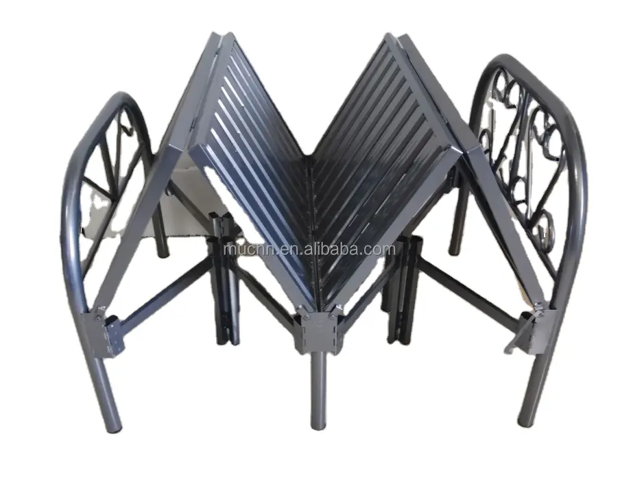 Modern Steel Folding Single Bed Designs Metal Bed Frame Foldable Steel Bed for Construction site worker staff dormitory