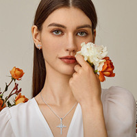 Ensemble de bijoux pour femme, collier et boucles d'oreilles en forme de cœur en moissanite, argent sterling 925
