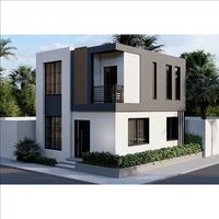 Assemblage facile de villa légère modulaire préfabriquée duplex à deux étages Offre Spéciale de structure métallique de conception moderne de bâtiment en acier de villas