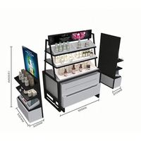 Lemari Display Kosmetik Ritel Modern yang Dapat Disesuaikan, Rak Kaca Ramah Lingkungan untuk Desain Stand Display Berlampu