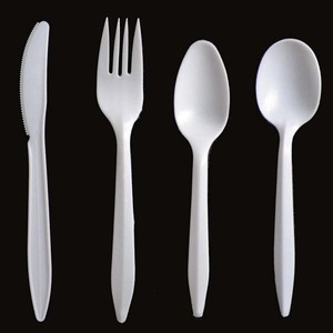 Couteaux, fourchettes et cuillères <span class=keywords><strong>en</strong></span> <span class=keywords><strong>plastique</strong></span> de poids moyen, noirs, pour fêtes et restaurants - Product Image 2