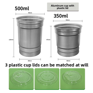 하이 퀄리티 WELCUP 사용자 정의 일회용 재활용 알루미늄 단일 벽 냉동고 맥주 컵 1 색 로고 - Product Image 3