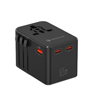 Adaptateur de voyage universel Wontravel 65W GaN PD PPS QC 3.0 USB C rapide avec prise UK EU, parfait pour ordinateur portable - Product Image 1