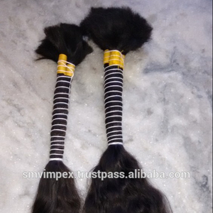 Entrega rápida de alta calidad, textura de onda de cabello humano virgen indio, Color marrón a granel, cabello crudo largo a granel - Product Image 5