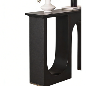 Meuble console moderne et durable de luxe noir à double arche avec découpe en U, en bois, pour salon, salle à manger, <span class=keywords><strong>cave</strong></span> à <span class=keywords><strong>vin</strong></span> - Product Image 6