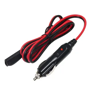 Toptan pilli motosiklet buji-3FT 12V Cigarette Lighter Plug to SAE Quick Release 2 Pin Connector Bullet Motorcycle Solar Sae Battery Extension Cable