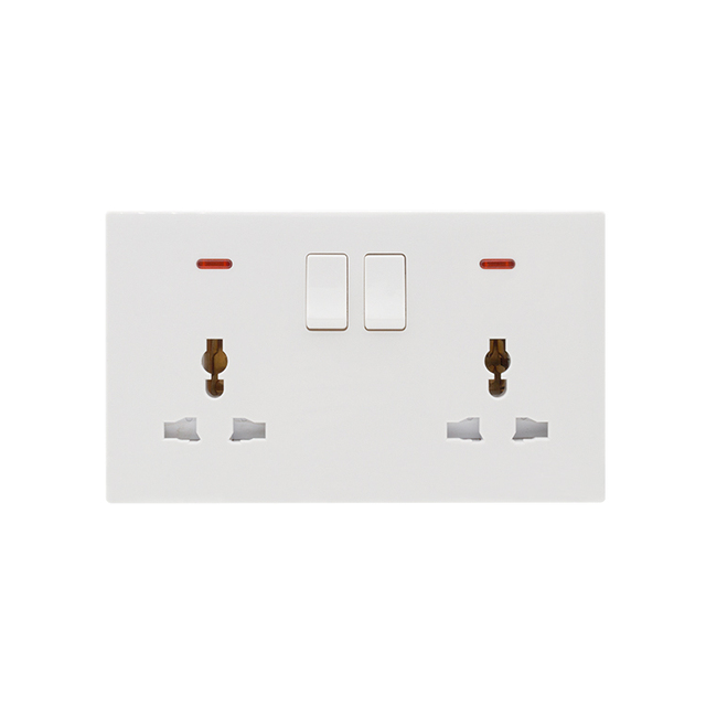 Electrical Sockets and Switches 10A ABS Double Pole Universal Standard with 6 Outlets and 2 Switches for Home Office Hotel Use