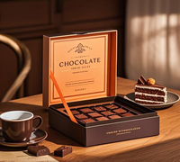 Boîte en Papier Personnalisée de Luxe Haut de Gamme pour Truffes au Chocolat Noir, Coffret Cadeau d'Emballage Chocolat de Luxe