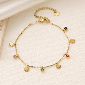 Pulsera multicolgante <span class=keywords><strong>de</strong></span> acero <span class=keywords><strong>de</strong></span> titanio a la moda, trébol <span class=keywords><strong>de</strong></span> cuatro hojas <span class=keywords><strong>de</strong></span> acero inoxidable, corazón, mal <span class=keywords><strong>de</strong></span> ojo, circón, joyería, enlace <span class=keywords><strong>de</strong></span> mariposa - Product Image 4