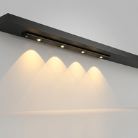 Armoire de cuisine murale en aluminium avec verre givré, éclairage LED à variation d'intensité progressive 3000K-6000K, détecteur de mouvement PIR, 50000 heures