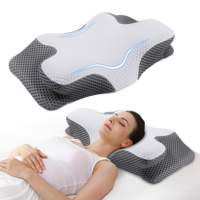 Forme personnalisée réglable ergonomique contour cervical oreiller ergonomique en mousse à mémoire de forme pour le soulagement des douleurs cervicales